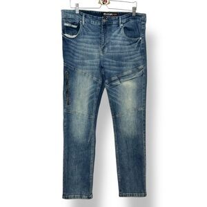 Vintage Y2K‎ Ecko Unltd. Jeans Mens Dark Blue Denim Moto Skinny Skater Size 36